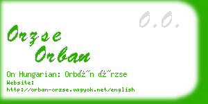 orzse orban business card